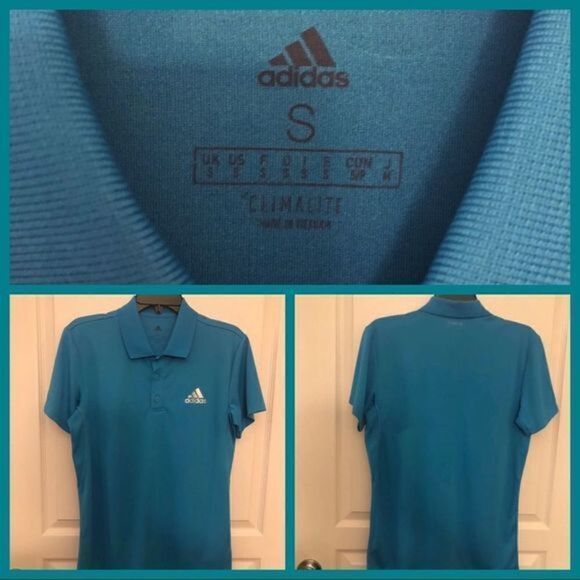 NWOT. Adidas Blue polo shirt. - Picture 1 of 5